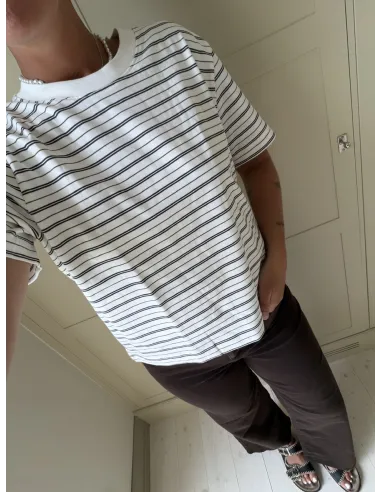SLFESSENTIAL SS STRIPED BOXY TEE NOOS