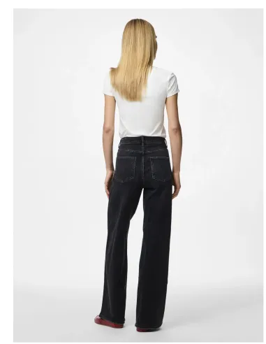 PCSILKE MW WIDE JEANS BL NOOS