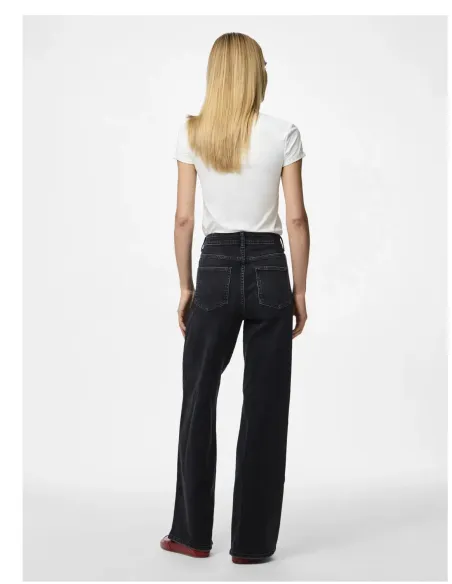 PCSILKE MW WIDE JEANS BL NOOS