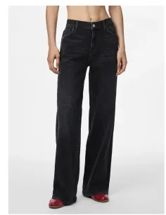 PCSILKE MW WIDE JEANS BL NOOS