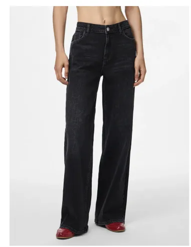 PCSILKE MW WIDE JEANS BL NOOS