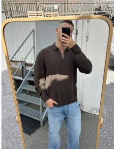 JJEEMIL KNIT POLO HALF ZIP LS NOOS