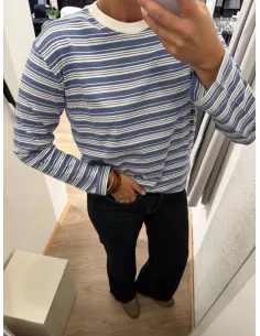 JXSOPHIA BOXY LS STRIPE TEE