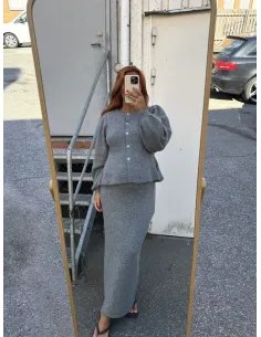 PCSILLY LS PUFF KNIT CARDIGAN