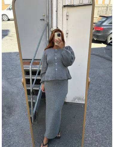 PCSILLY LS PUFF KNIT CARDIGAN