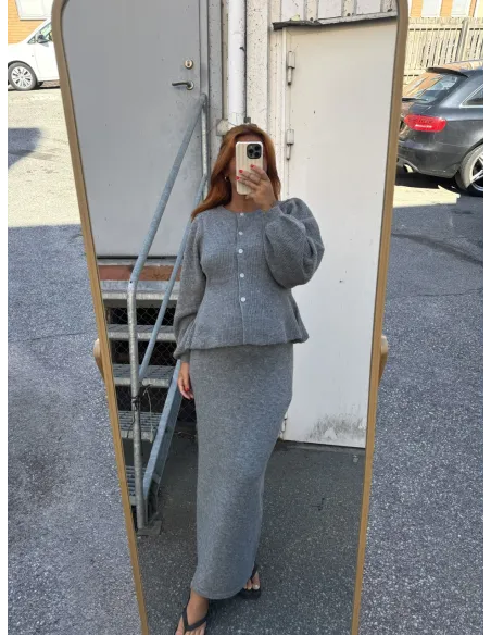 PCSILLY LS PUFF KNIT CARDIGAN