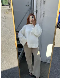 PCANNA LS OVERSIZE O-NECK KNIT