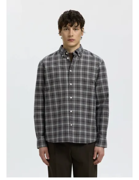 SLMCOLE-JAY REG MELANGE LS SHIRT NOOS