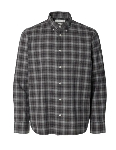 SLMCOLE-JAY REG MELANGE LS SHIRT NOOS
