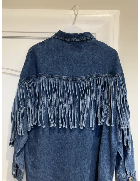 ONLMAUREEN LS FRINGE DNM SHIRT