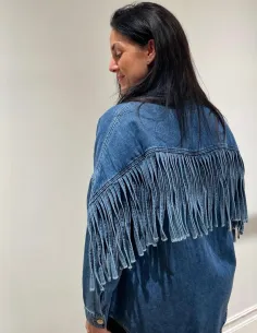 ONLMAUREEN LS FRINGE DNM SHIRT