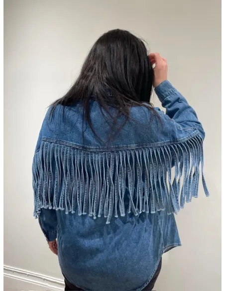 ONLMAUREEN LS FRINGE DNM SHIRT