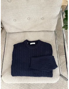 SLMBRAUN KNIT CABLE CREW 2