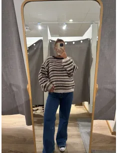 VMMAYBE STRIPE LS O-NECK PULLOVER