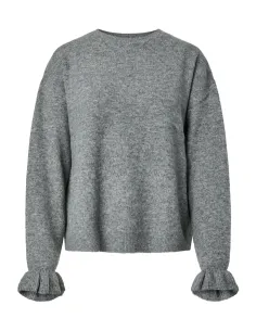 PCSALLY LS FRILL CUFF KNIT NOOS