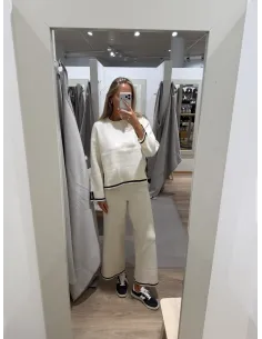 VISWAY CONTRAST KNIT PANTS