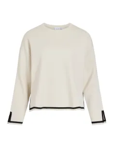 VISWAY O-NECK CONTRAST L/S KNIT TOP 2