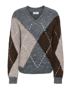 JDYZOEY L/S VN ARGYLE PULLOVER KNT NOOS