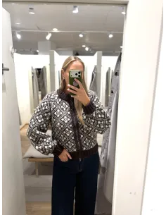 VMINGA LS O-NECK ZIP CARDIGAN