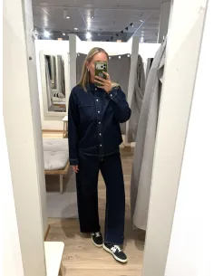 PCSILKE MW WIDE JEANS DB NOOS