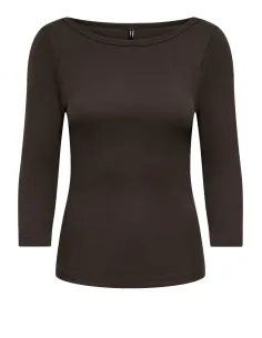 ONLKATHLINE 3/4 RIB BOATNECK TOP